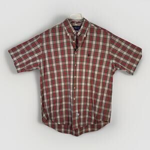 Ralph Lauren Button Down Shirt - Men's L - Classic Fit Gingham Check Red Preppy